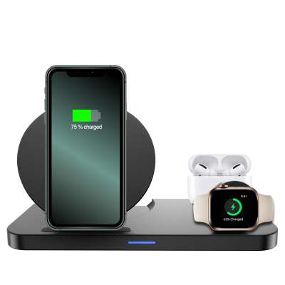 3 in 1 Wireless Charger Qi Portable Cellphone Wireless Charging Table