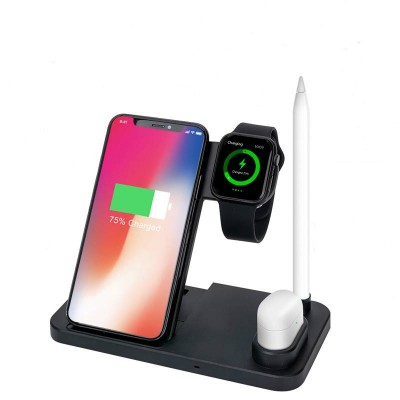 4 in 1 Qi Portable Charge Wireless Dock Charging Station Stand Wireless Phone Charge